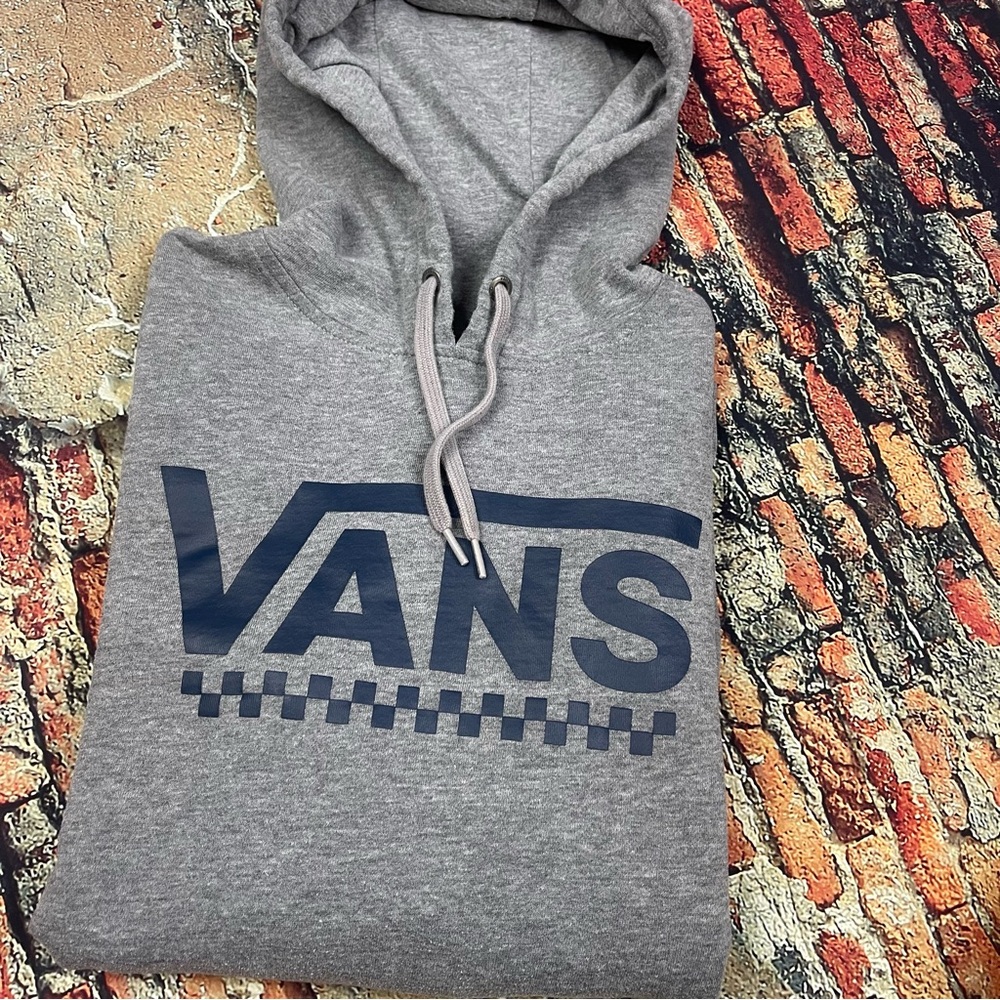 Vans Gray Hoodie with Navy Logo